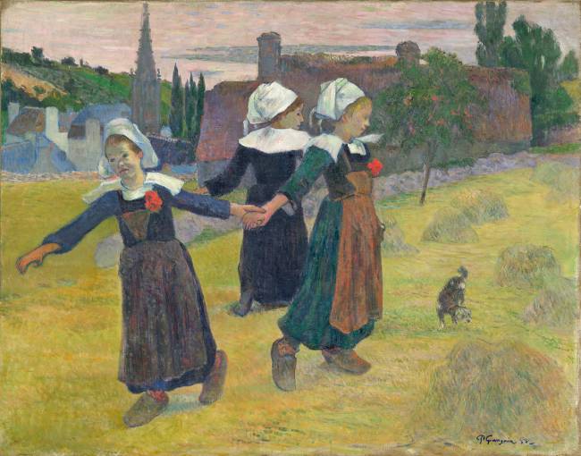 Tableau Danse bretonne des filles à Pont-Aven de Paul Gauguin