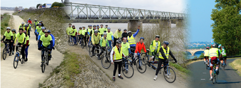 Photo de tandemistes sous un pont